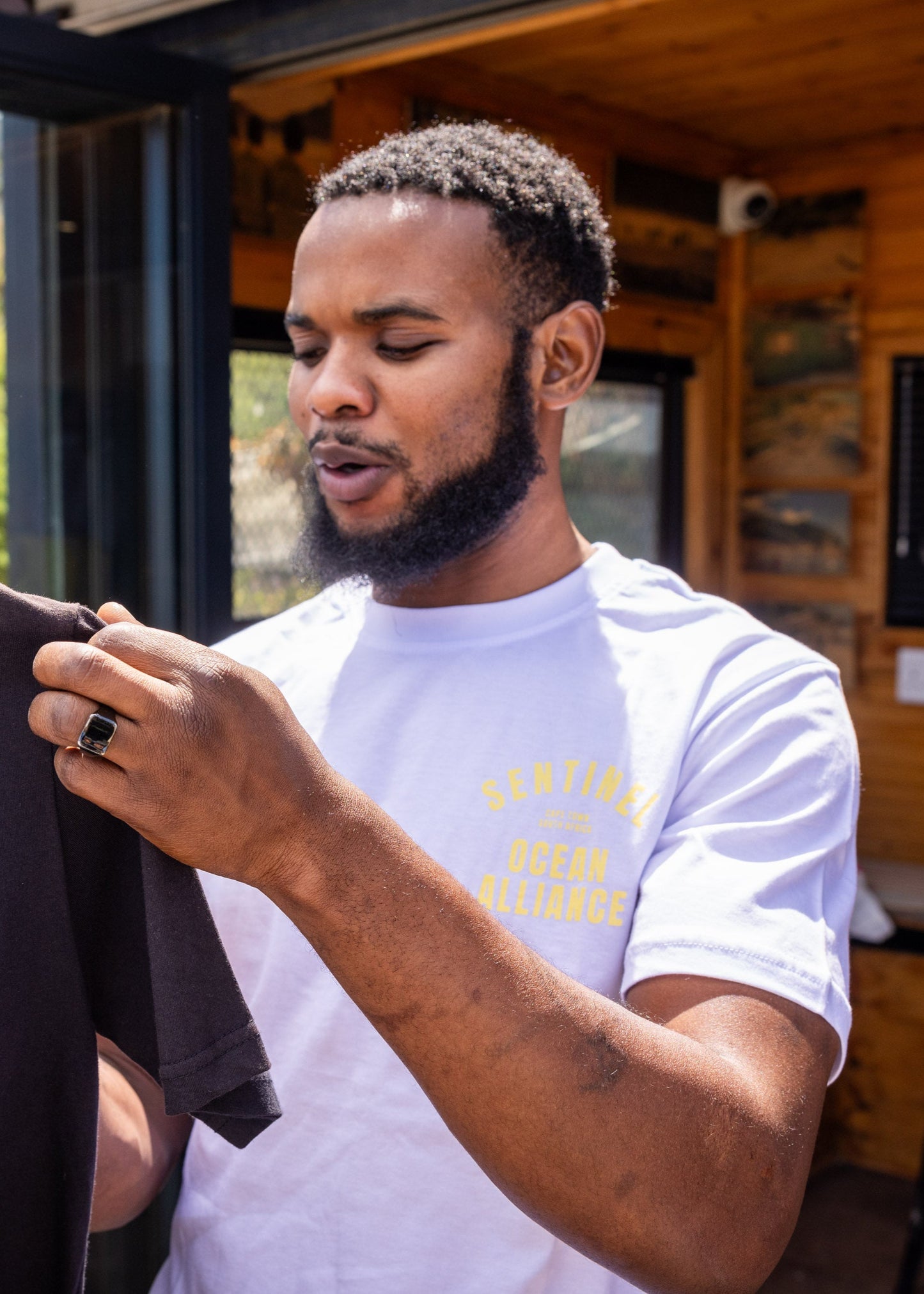 SOA White & Yellow Fan Tee